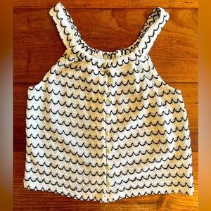 Madewell Texture & Thread Tank Top Button Front Cream/Black